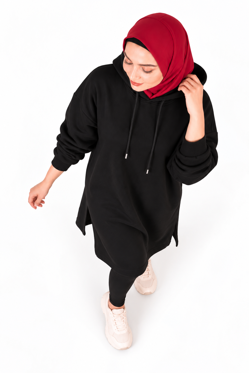 Black Oversized Hooded Tunic