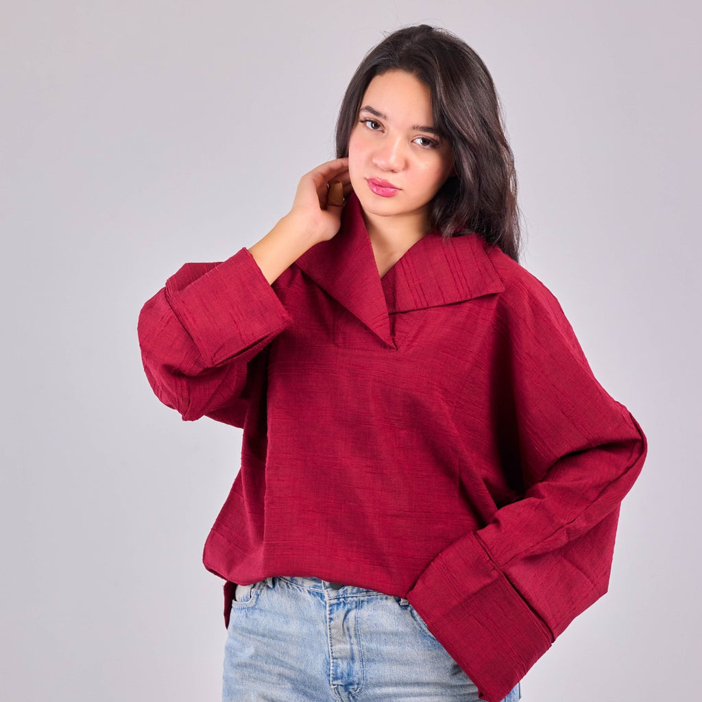 Burgundy Oversized Shameez