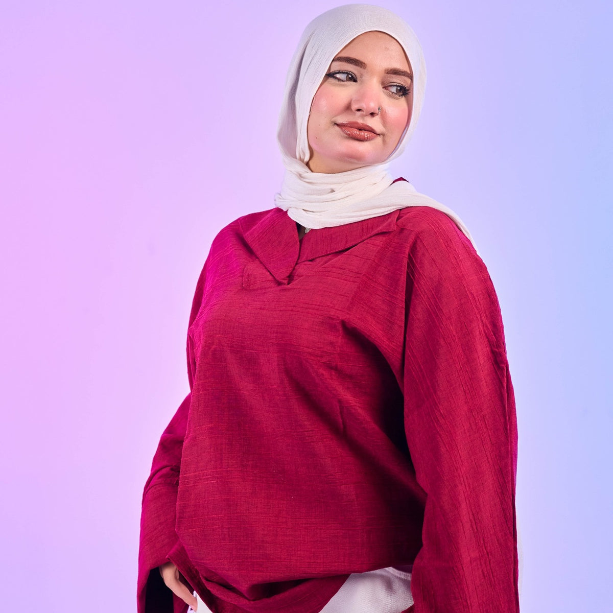 Burgundy Oversized Shameez