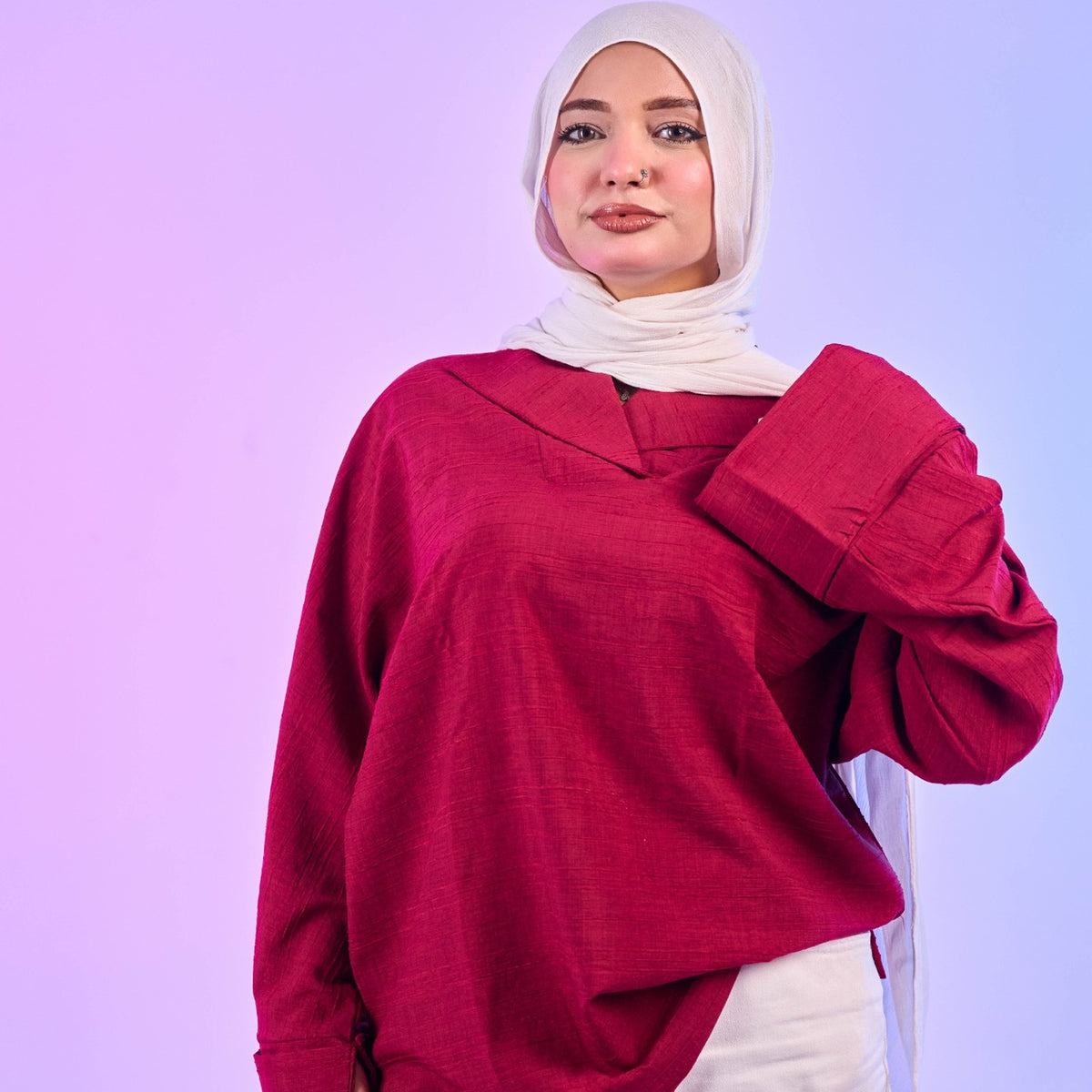 Burgundy Oversized Shameez