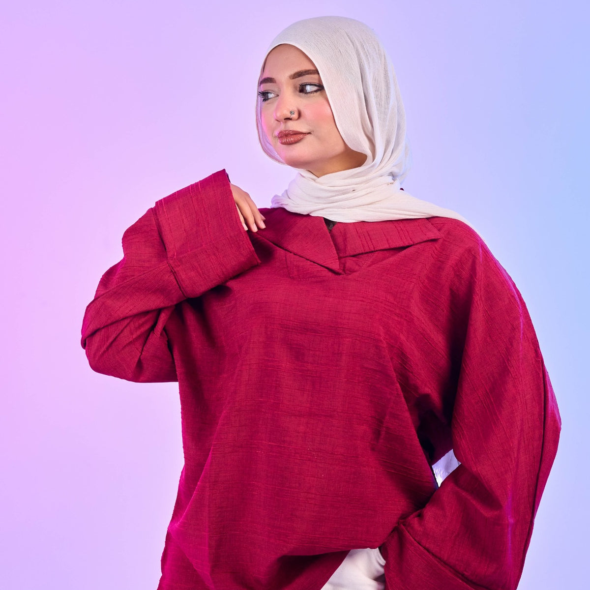 Burgundy Oversized Shameez