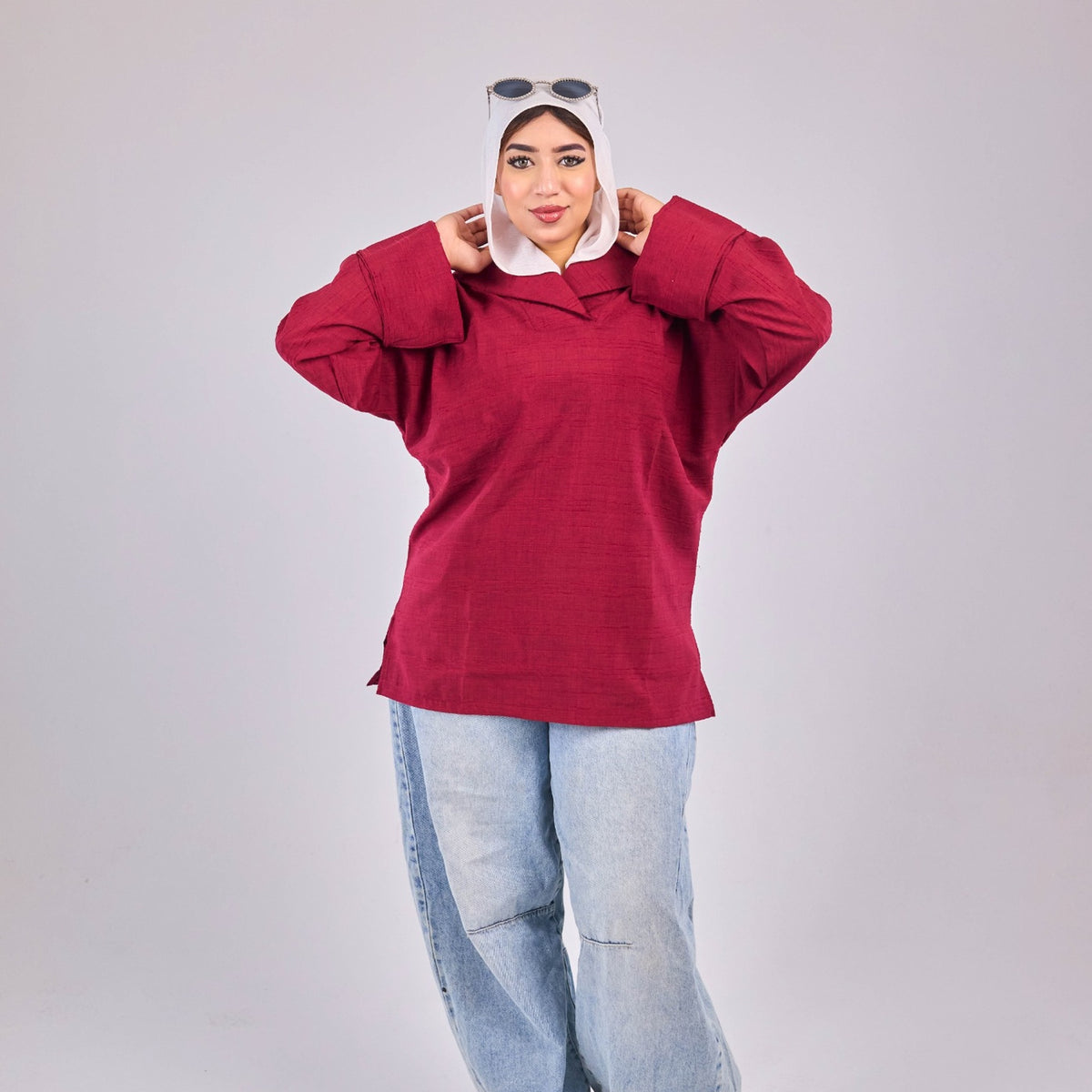 Burgundy Oversized Shameez