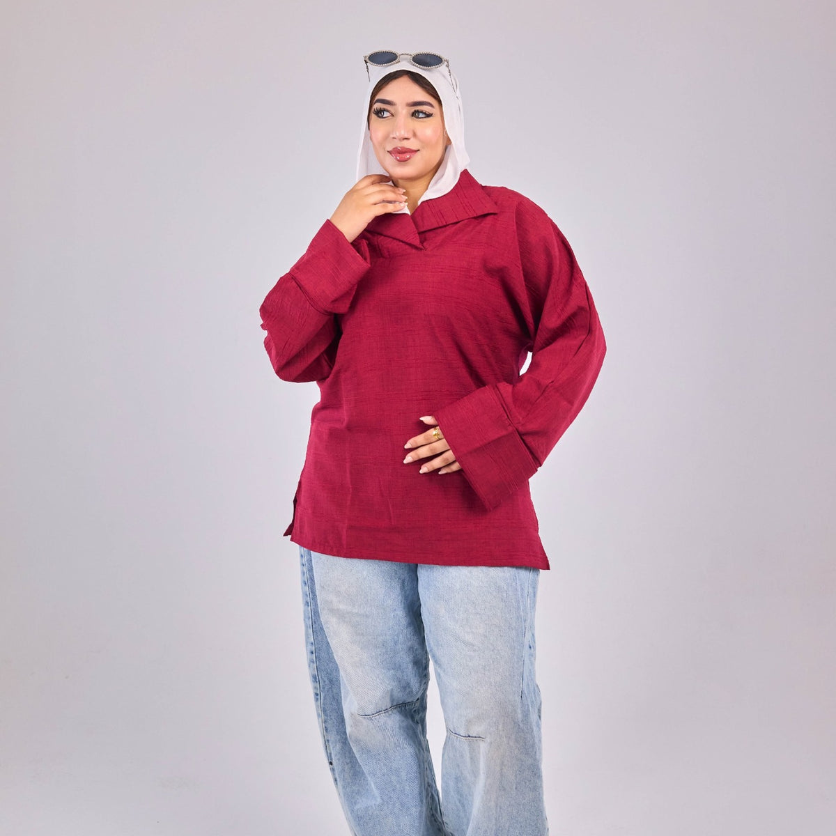 Burgundy Oversized Shameez
